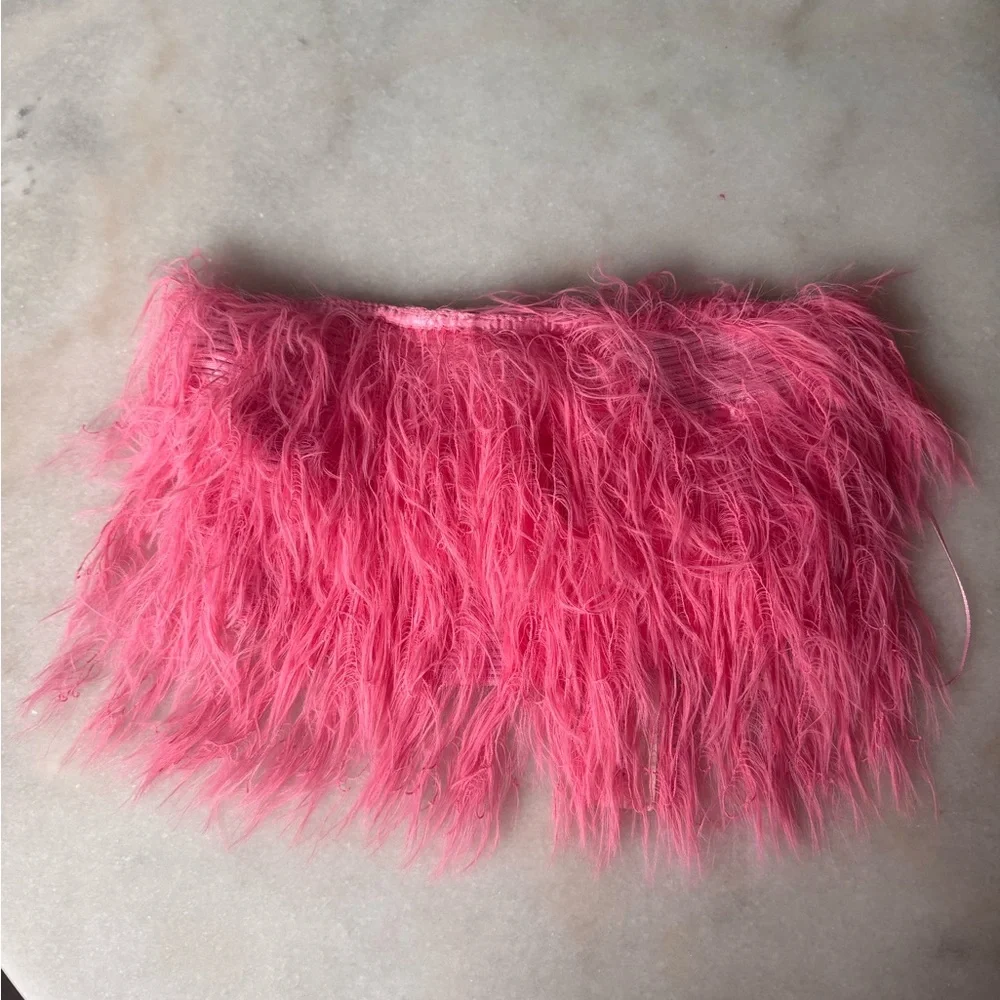 Urban Outfitters Pink Feathered bandeau - Picture 1 of 4
